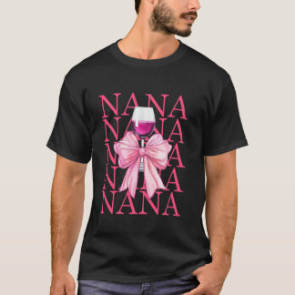 Nana and Wine Coquette Bow Christmas Giro Oma T-Shirt