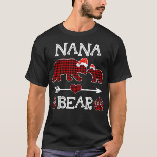 Nana Bär Weihnachten Pyjama Rot Kariert Buffalo Fa T-Shirt