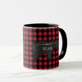 Nana Bear Black n Red Rustico Buffalo Karo Kariert Tasse (VorderseiteRechts)