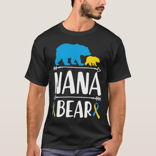 Nana Bear Down Syndrome Awareness Proud Oma Wo T-Shirt (Vorderseite)