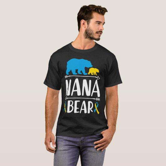 Nana Bear Down Syndrome Awareness Proud Oma Wo T-Shirt (Vorne ganz)