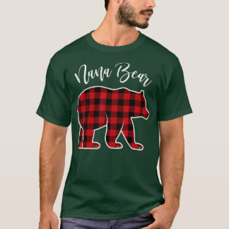 Nana Bear Pajama Red Buffalo Xmas Funny Family Chr T-Shirt