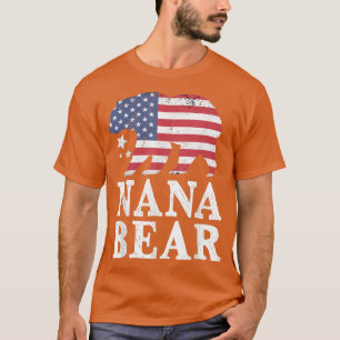 Nana Bear Patriotic Flag Matching Family 4. JU T-Shirt