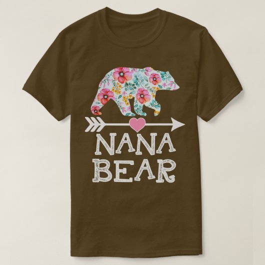 Nana Bear Shirt Floral Familienmüttertagsgeschenke (Design vorne)