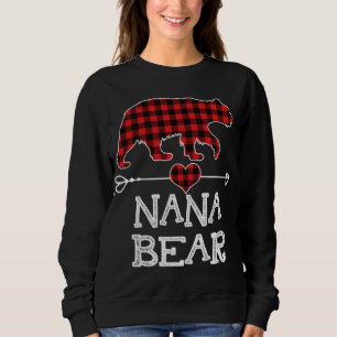 Nana Bear Shirt, Red Buffalo Kariert Nana Bear Paj Sweatshirt