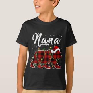 Nana Bear Xmas Red Kariert Matching Family Weihnac T-Shirt