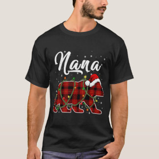 Nana Bear Xmas Red Kariert Matching Family Weihnac T-Shirt