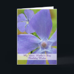 Nana Birthday am Muttertag Vinca Bloom Karte<br><div class="desc">Ein Foto blühender Vinca wird an diesem Geburtstag auf dem Papier der Mutter für eine Nana-Grußkarte gezeigt. Art,  Bild und Vers Copyright © Shoaff Ballanger Studios,  2024.</div>