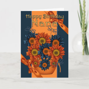 Nana Birthday Card - Sonnenblume und Libelle Karte