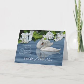 Nana Birthday Card - Swans Karte