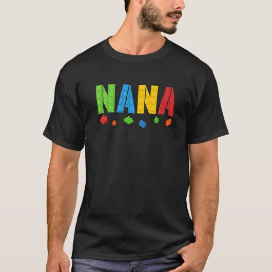 Nana Blocks Master Builder Brick Builder Geburtsta T-Shirt (Vorderseite)