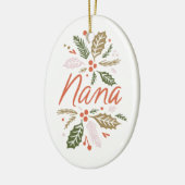 Nana Bright Holly Christmas Foto Keramik Ornament (Links)