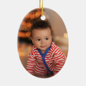 Nana Bright Holly Christmas Foto Keramik Ornament (Hinten)