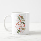 Nana Bright Holly Christmas Red Script Kaffeetasse (Links)
