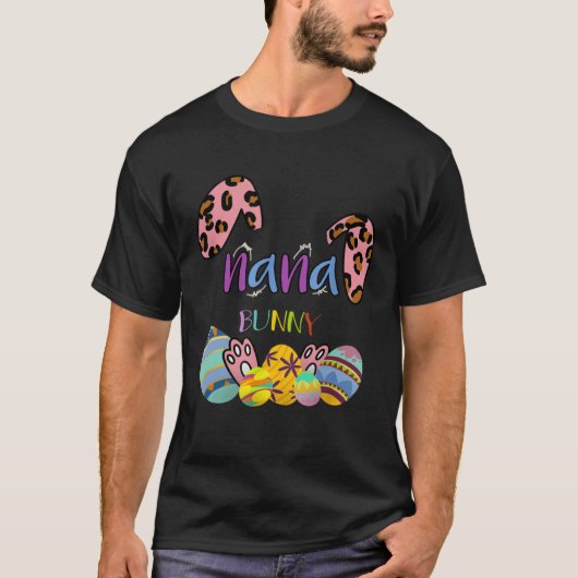Nana Bunny Leopard Rabbit Mommy Grandma Easter Mot T-Shirt (Vorderseite)