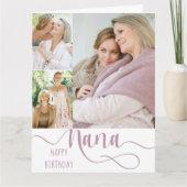 Nana Calligraphy 3 Foto Happy Birthday Karte (Vorderseite)