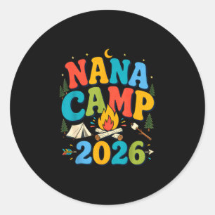 Nana Camp 2026 Retro Oma Camping Familie Runder Aufkleber