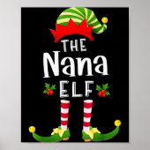 Nana Christmas Elf Matching Pajama X-mas Party Poster (Vorne)