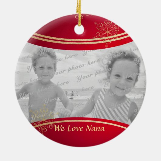 Nana Christmas Foto Frame Keramik Ornament (Hinten)