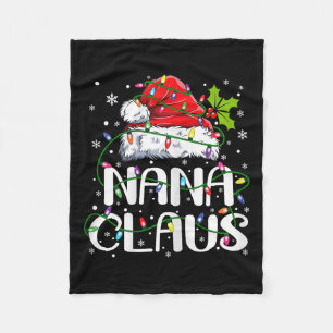 Nana Claus Christmas Lights Pajama Familie Matchin Fleecedecke