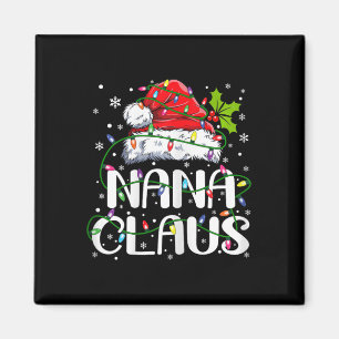 Nana Claus Christmas Lights Pajama Familie Matchin Magnet