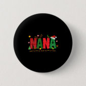 Nana Claus Christmas Lights Pajama Family Matching Button (Vorderseite)