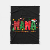 Nana Claus Christmas Lights Pajama Family Matching Fleecedecke (Vorderseite)