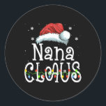 Nana Claus Christmas Pajama Familie Matching Xmas Runder Aufkleber<br><div class="desc">Nana Claus Christmas Pajama Familie Matching Xmas</div>