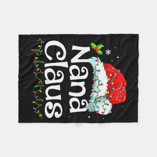 Nana Claus Christmas Pajama Family Matching Xmas L Fleecedecke (Vorderseite (Horizontal))