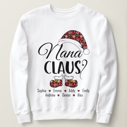 Nana Claus Geschenk zu Weihnachten Sweatshirt (Design vorne)