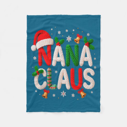 Nana Claus Santa Claus Crochet &amp; Knitting Love Fleecedecke (Vorderseite)