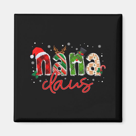 Nana Claus Santa Claus Family Matching Christmas P Magnet (Vorne)