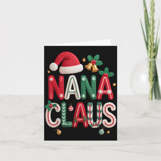 Nana Claus Santa Claus Grandma Family Matching Chr Karte (Vorderseite)