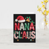 Nana Claus Santa Claus Grandma Family Matching Chr Karte (Gelbe Blume)
