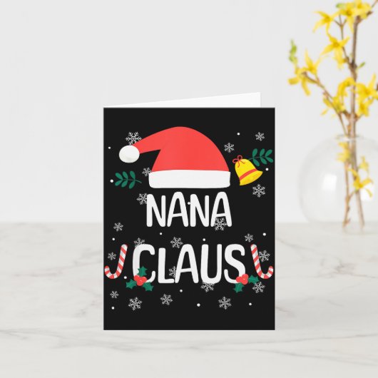 Nana Claus Santa Hat First Christmas Xmas Family P Karte (Gelbe Blume)