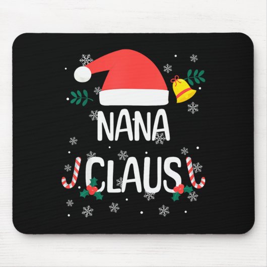 Nana Claus Santa Hat First Christmas Xmas Family P Mousepad (Vorne)