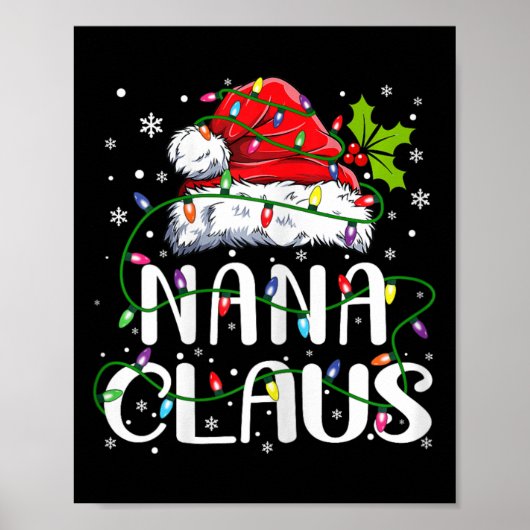 Nana Claus Weihnachts-Weihnachtsmannmütze Matching Poster (Vorne)