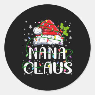 Nana Claus Weihnachts-Weihnachtsmannmütze Matching Runder Aufkleber