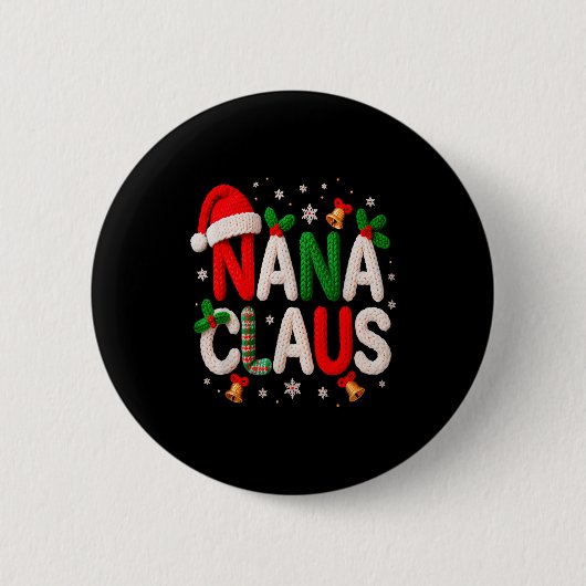 Nana Claus Weihnachtsmann Häkeln & Stricken Liebe Button (Vorderseite)