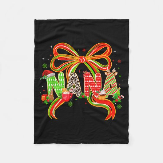 Nana Coquette Bow Christmas Pajamas Xmas Tree Coco Fleecedecke (Vorderseite)