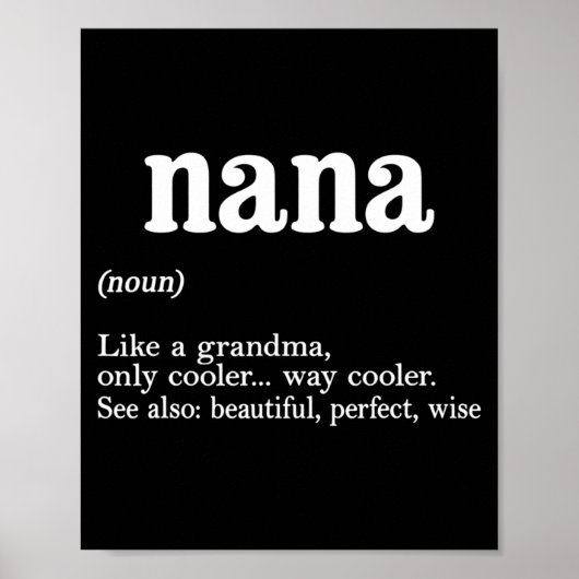 Nana Definition Funny Mom Mothers Day  Poster (Vorne)