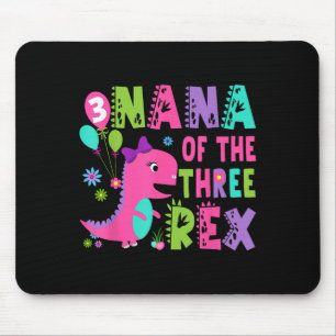 Nana der drei Rex Dinosaurier T-rex 3. Geburtstag Mousepad