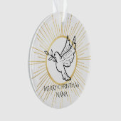 Nana Dove mit Olive Branch Gold Weißes Weihnachtsf Ornament (Vorderseite)