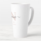 Nana Elegant Script Monogram Rosa Hauch Milchtasse (Rechte Ecke)