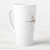 Nana Elegant Script Monogram Rosa Hauch Milchtasse (Linke Ecke)