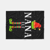 Nana Elf Christmas Matching Xmas Pajama Fleecedecke (Vorderseite (Horizontal))