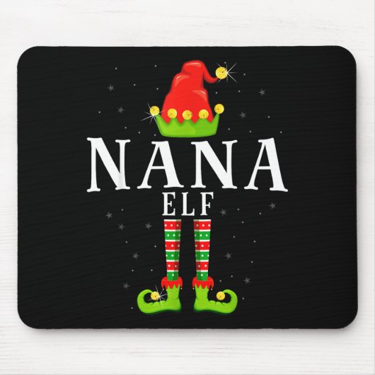 Nana Elf Christmas Matching Xmas Pajama Mousepad (Vorne)