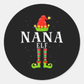 Nana Elf Christmas Matching Xmas Pajama Runder Aufkleber (Vorderseite)