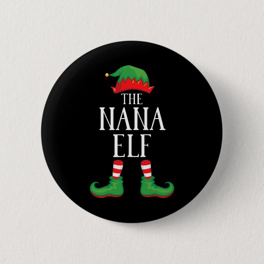 Nana Elf Matching Group Xmas Funny Family Christma Button (Vorderseite)