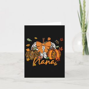 Nana Erntedank Leopard Pumpkin Coquette Bow Mama Karte